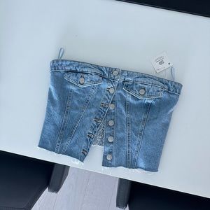 Zara Denim Corset Top